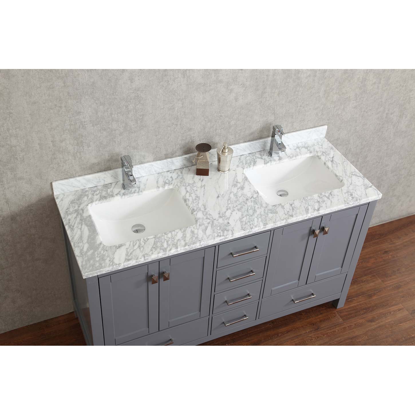 Buy Vincent 60 Solid Wood Double Bathroom Vanity In Charcoal Grey Hm 13001 60 Wmsq Cg Conceptbathscom