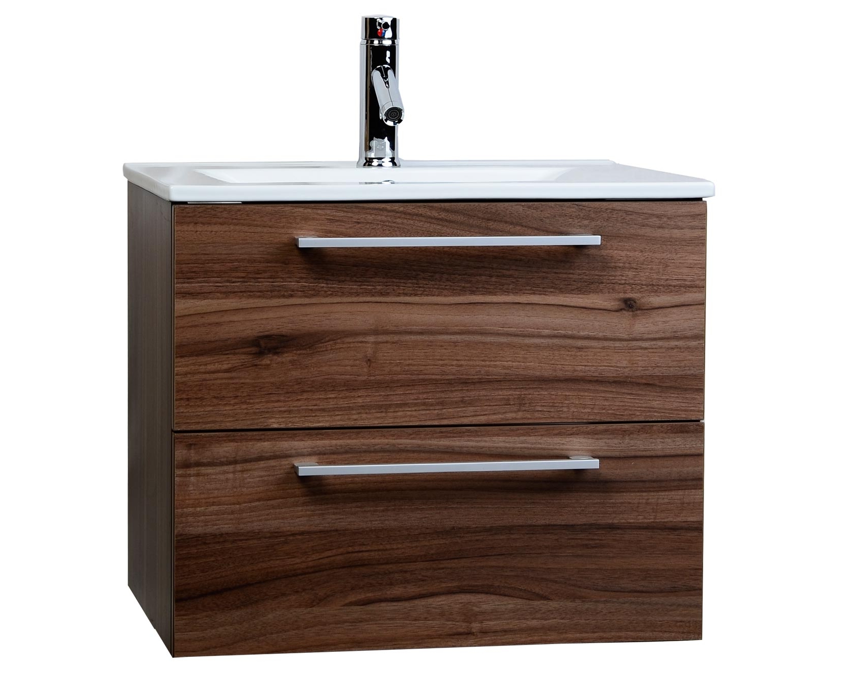 24 Wall-Mounted Single Bathroom Vanity Teak