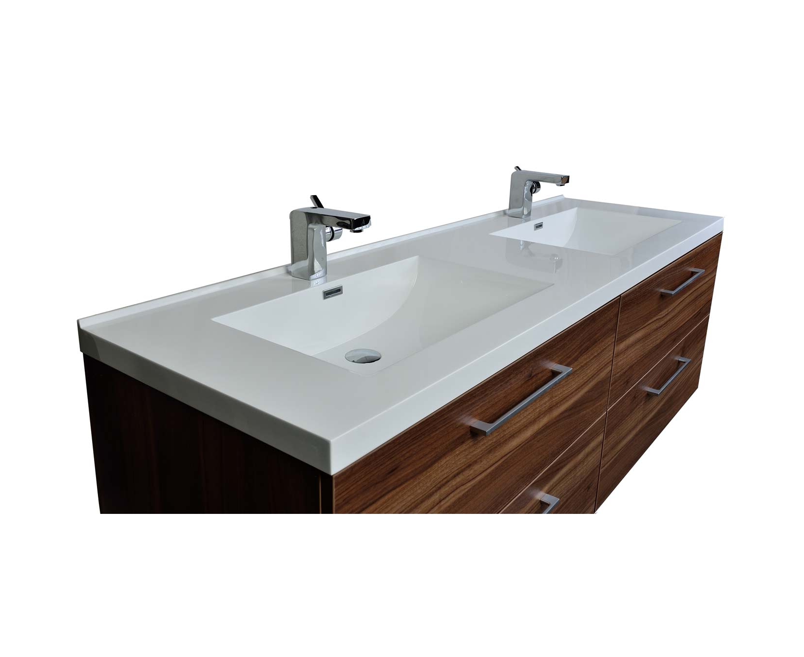 Camino 67 In Modern Double Vanity Set Wall Mount In Walnut Optional Mirror Tn-A1710-Wn - Conceptbaths.com