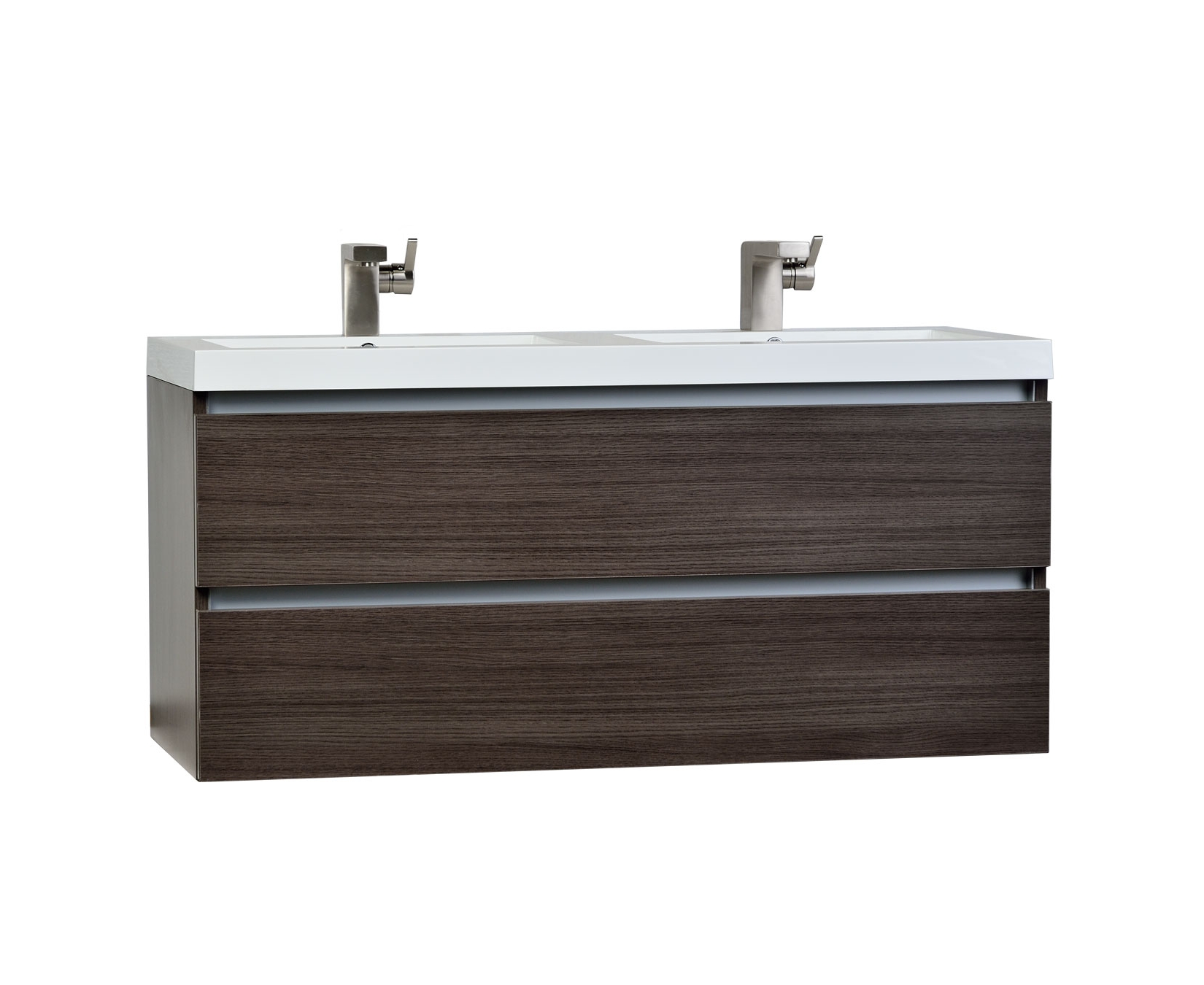 Buy Valencia 47 In. Wall-Mount Double Bathroom Vanity Set Grey Oak Optional Mirror Rs-Dg1200-Go On Conceptbaths.com, Free Shipping