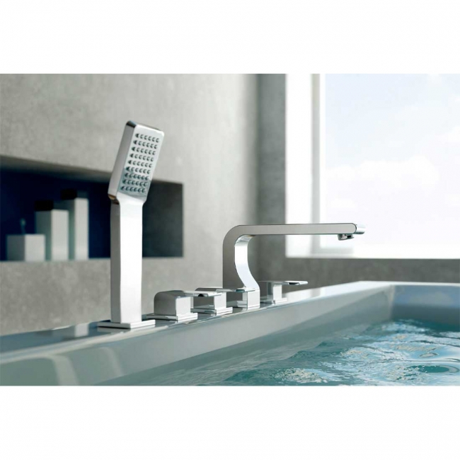 CBI Oceanus Chrome Deck Mount 5 Hole Roman Tub Shower Faucet CL-JDL-8852420