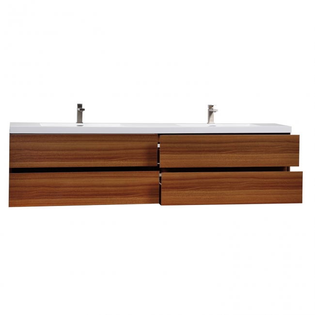 Buy Angela 83.4" Contemporary Double Wall Mounted Teak TN-AG2120-1-TK, on conceptbaths.com, FREE SHIPPING