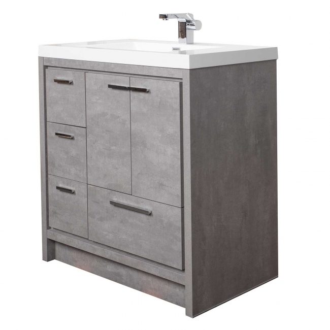 CBI Enna 36  Inch Modern Bathroom Vanity Maple Grey, TN-LA900L-CG