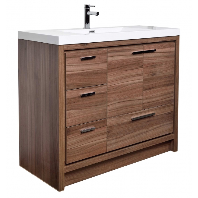 CBI 35.4" Inch Modern Bathroom Vanity TN-LA900L-WN, Walnut