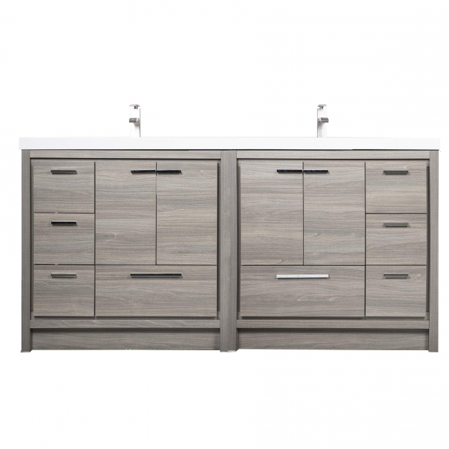 Enna 72" Free Standing Bath Vanity with Double Sink, Maple Grey TN-LA1800-MPG