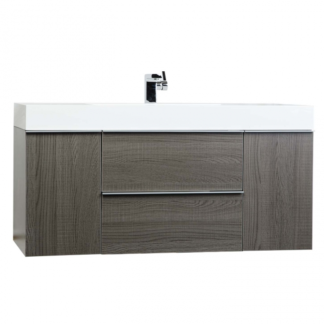 47.25"  Wall Mount Contemporary Bathroom Vanity  Oak RS-R1200-OAK