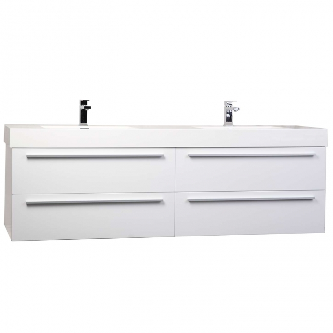 Andria 71" Contemporary Double Wall Mounted Glossy White TN-M1810-HGW
