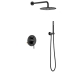 Essence Hardware Pacifica  2-way Shower Set, Round Black Brass Shower Head